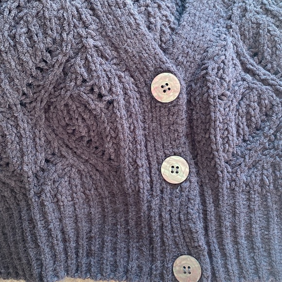 Arizona Jean Co Gray Knit Cropped Cardigan Sweater XL - Picture 4 of 7